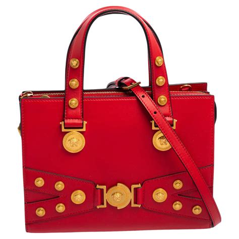 versace red leather handbag|authentic versace handbags.